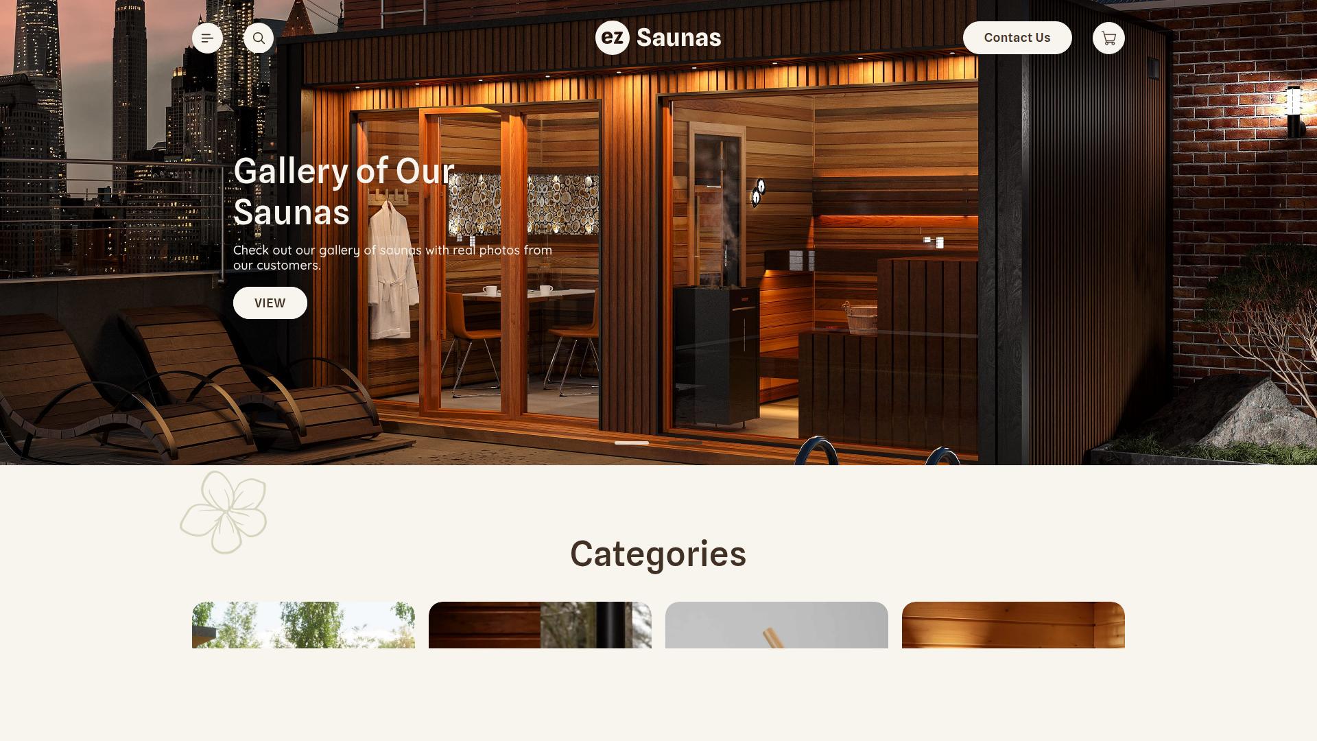 EzSaunas website